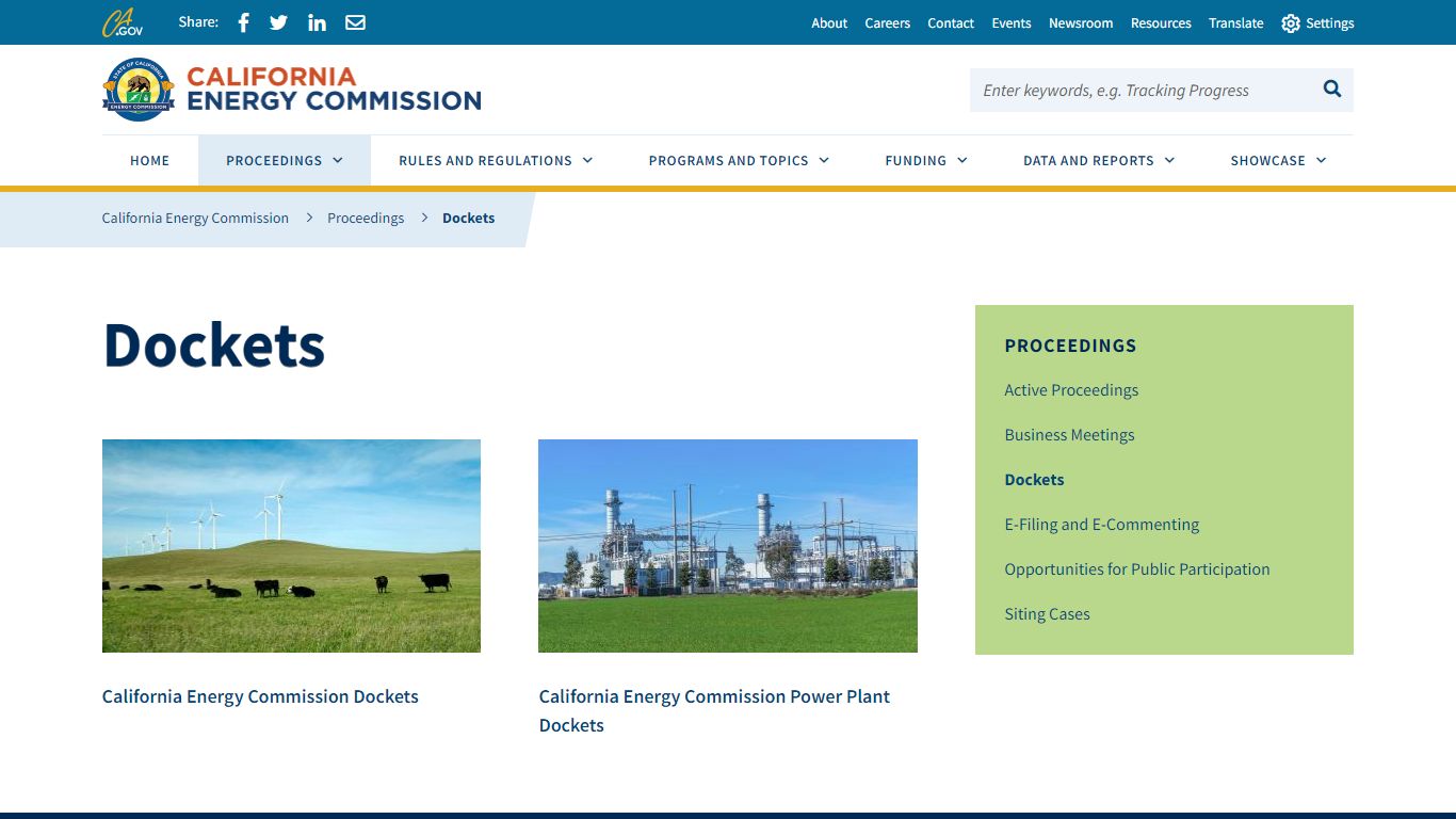 Dockets - California Energy Commission